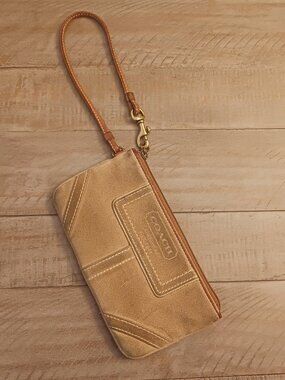 Vintage Coach suede clutch pocket book